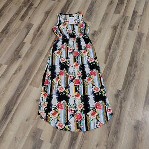 Ladies S/M Floral Cottagecore Stretchy Maxi Dress with Pockets